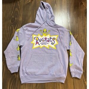 NICKELODEON Rugrats Hoodie Unisex Medium Purple Cartoon Pullover Kangaroo